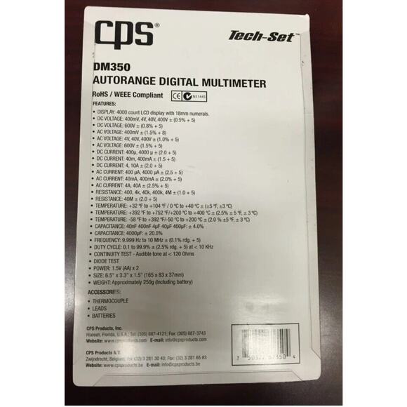CPS AUTORANGE DIGITAL MULTIMETER - DM350 - Picture 2 of 2
